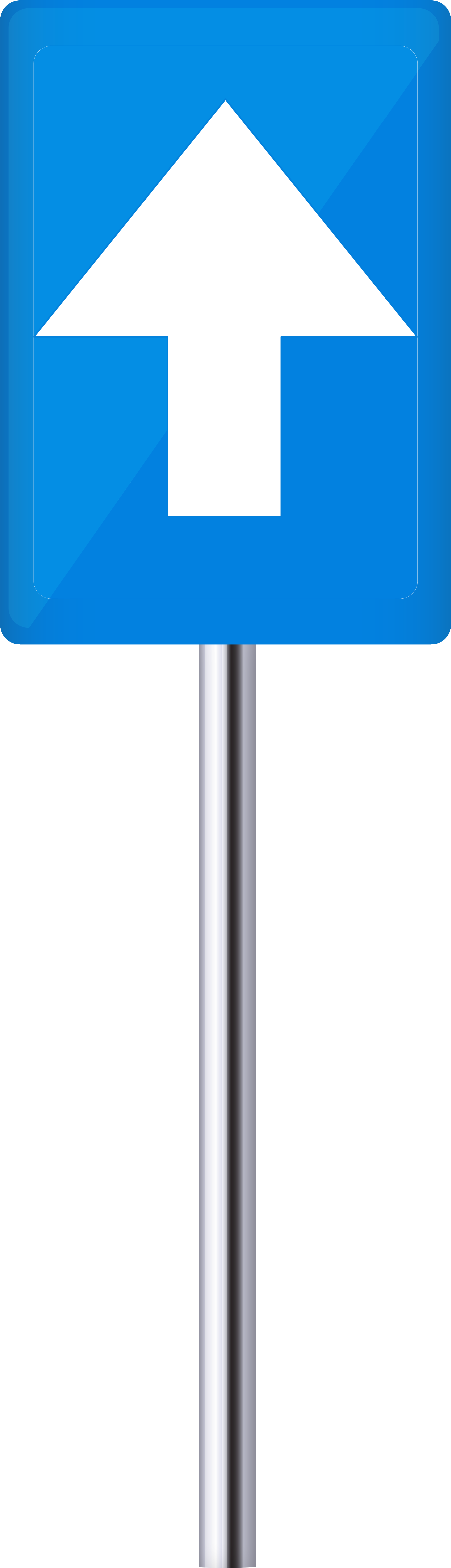 Blue Upward Arrow Traffic Sign PNG Image