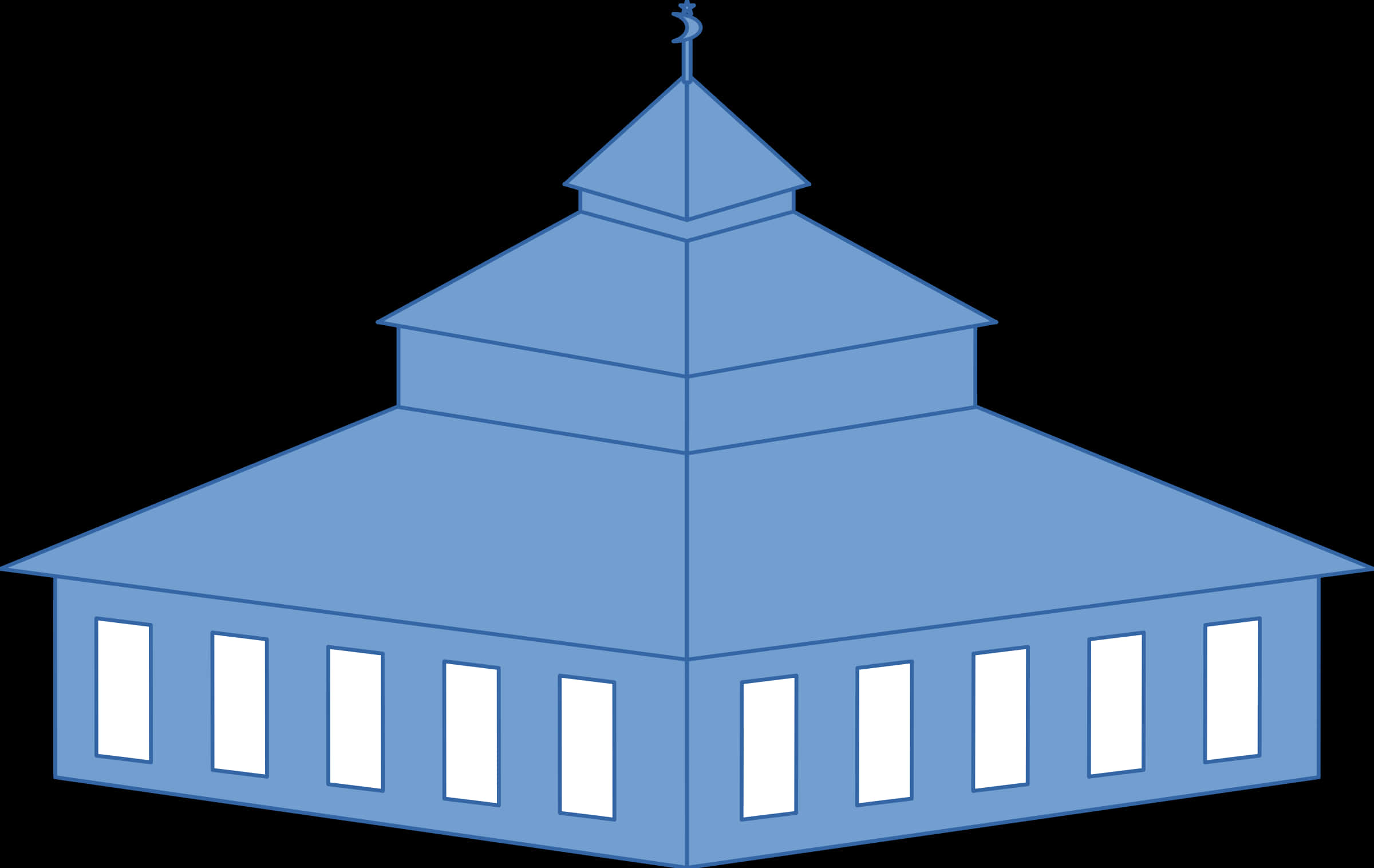 Blue Vector Masjid Illustration PNG Image