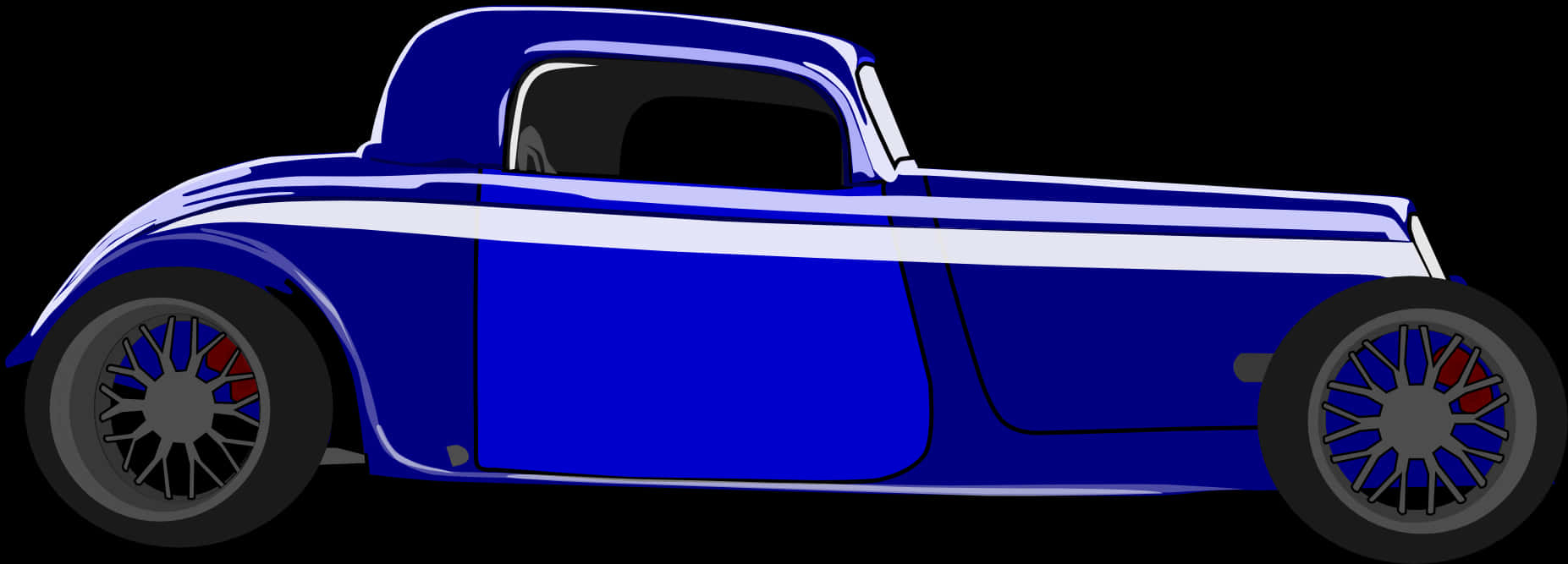 Blue Vintage Hotrod Vector Illustration PNG Image