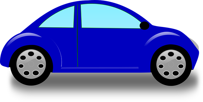 Blue Volkswagen Beetle Illustration PNG Image