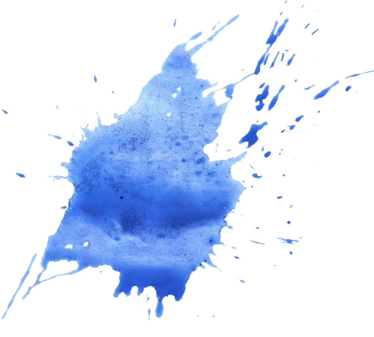 Blue Watercolor Splash Texture PNG Image