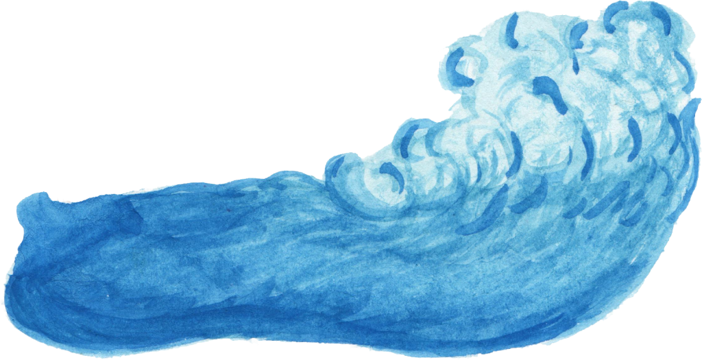 Blue Watercolor Wave PNG Image