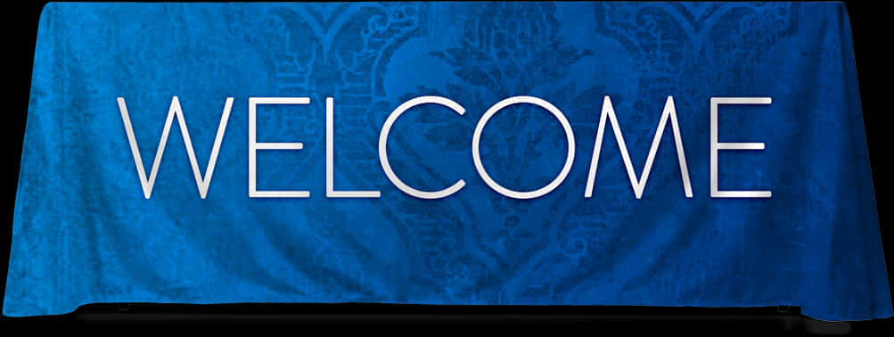 Blue Welcome Mat Textured Background PNG Image