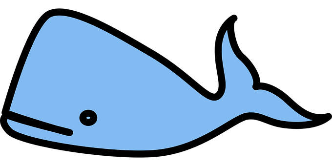 Blue Whale Vector Illustration PNG Image