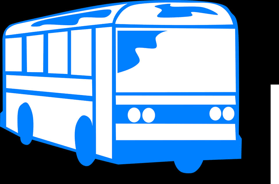 Blue White Graphic Bus PNG Image