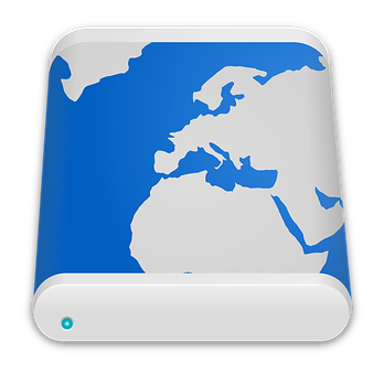 Blue White Map Icon PNG Image