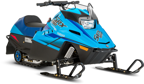 Blue Yamaha Snowmobile Profile View PNG Image