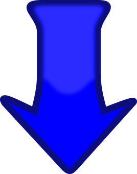 Blue3 D Arrow Pointing Down PNG Image