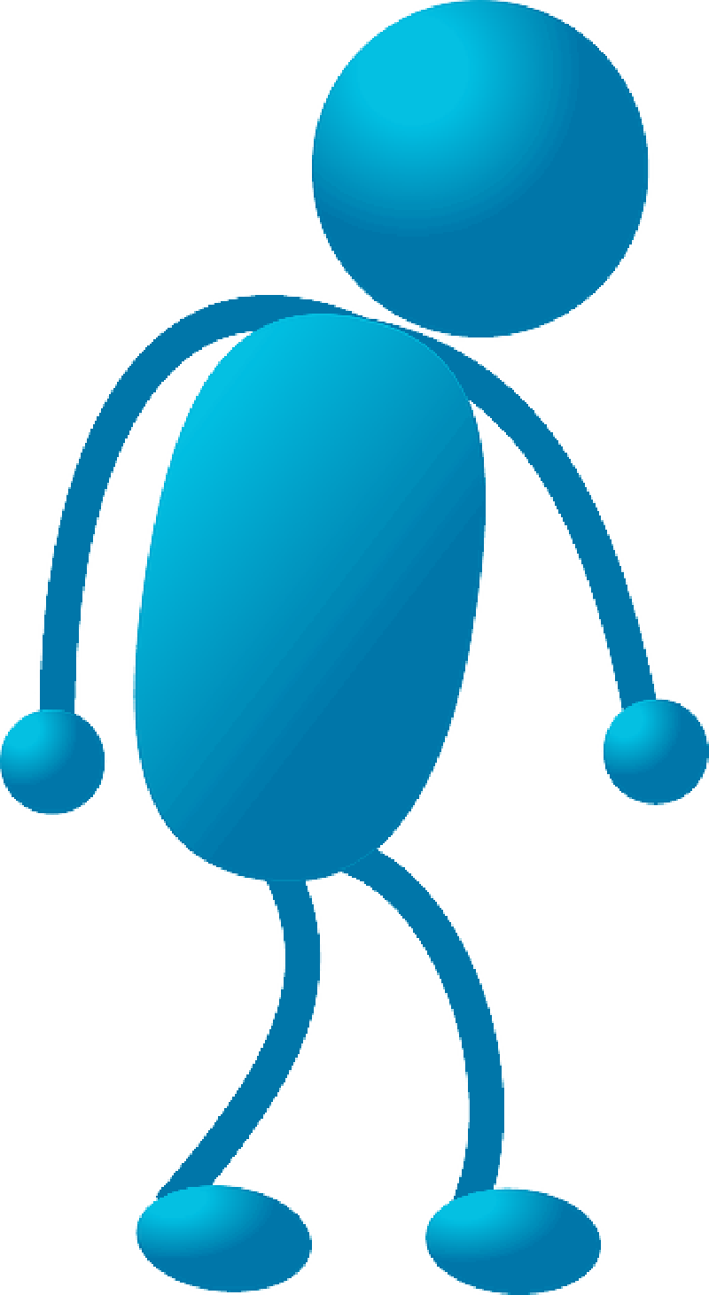 Blue3 D Stick Figure Standing PNG Image