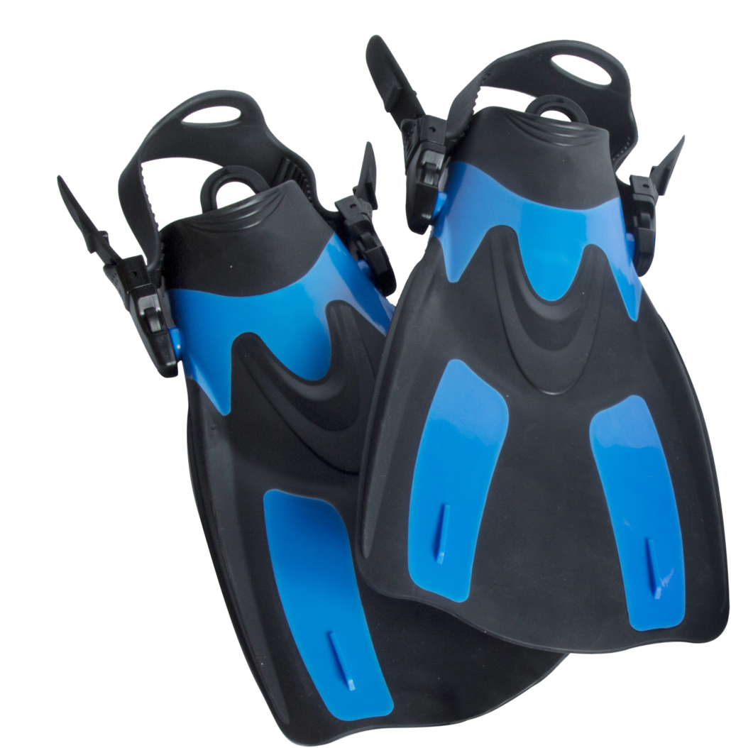 Blueand Black Snorkeling Fins PNG Image