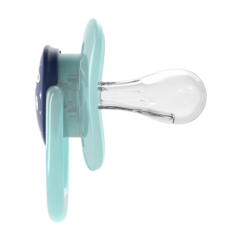 Blueand Clear Silicone Pacifier PNG Image