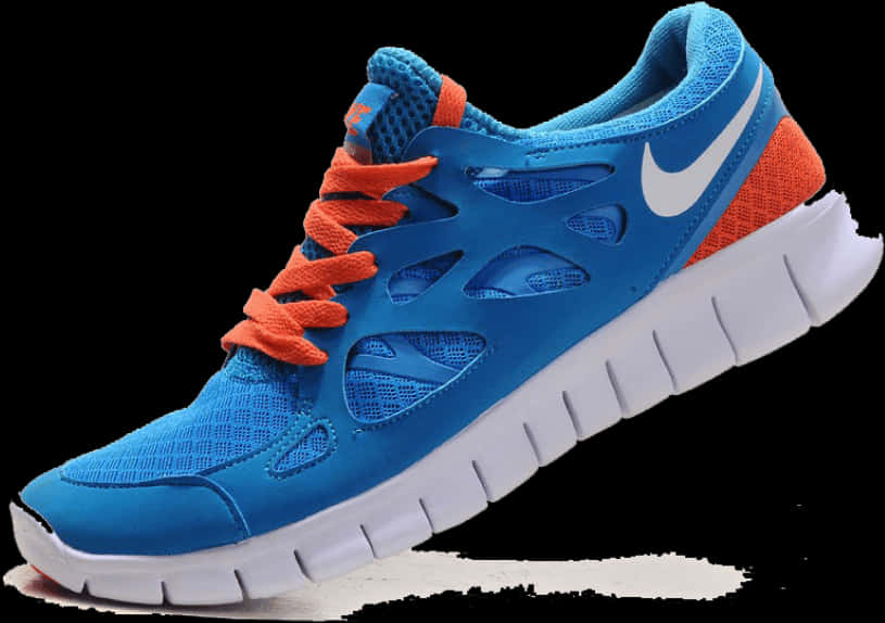 Blueand Orange Nike Running Shoe PNG Image