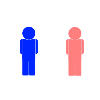 Blueand Red Silhouette Figures PNG Image