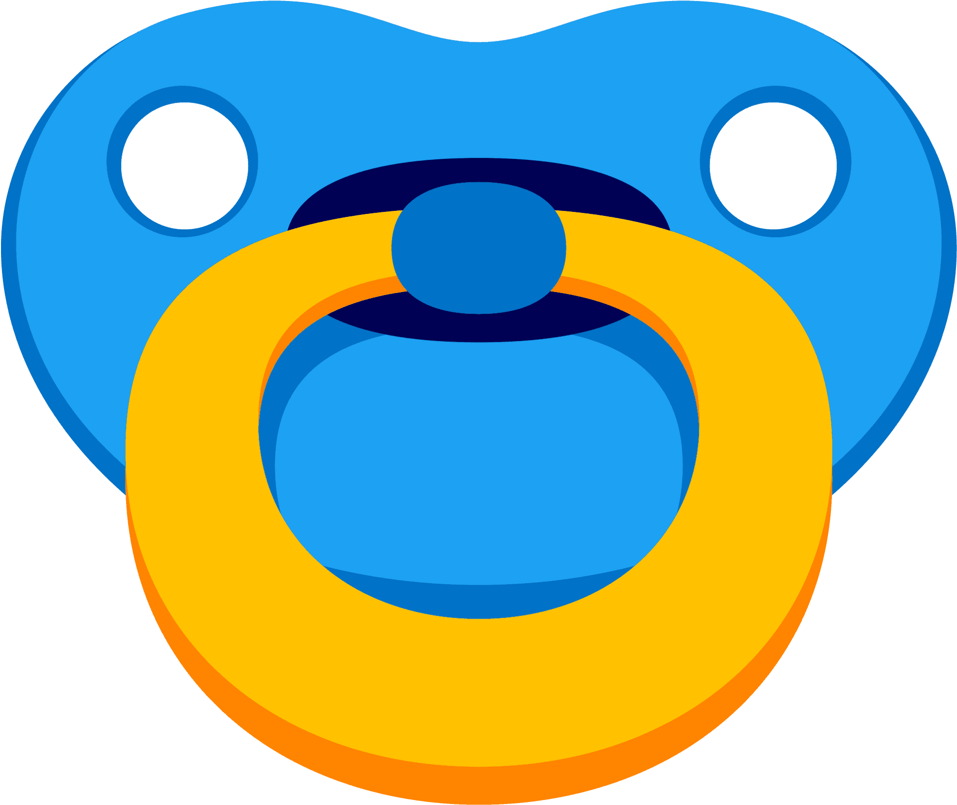 Blueand Yellow Pacifier Graphic PNG Image