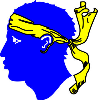 Blueand Yellow Profile Silhouette PNG Image