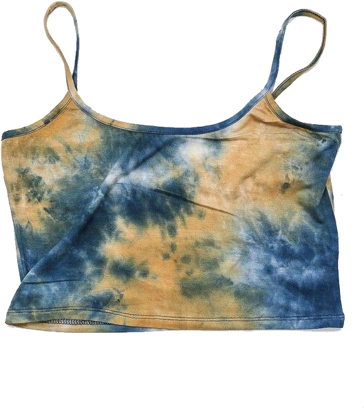 Blueand Yellow Tie Dye Crop Top.png PNG Image