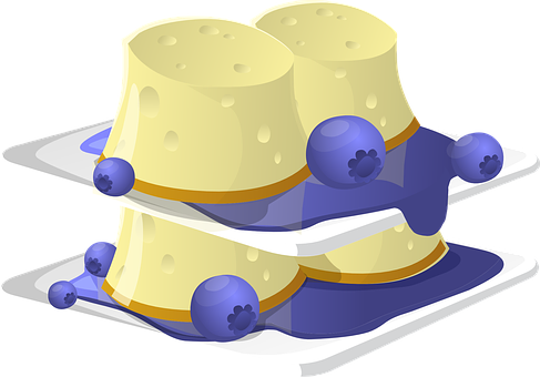 Blueberry Cheese Dessert Illustration PNG Image