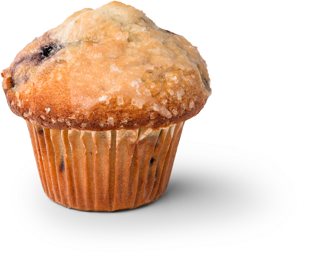 Blueberry Muffinon Plate PNG Image