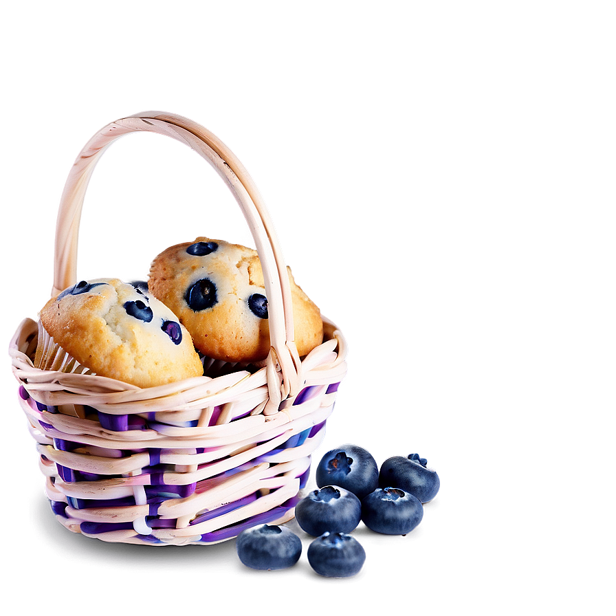 Blueberry Muffins Basket Png 05212024 PNG Image