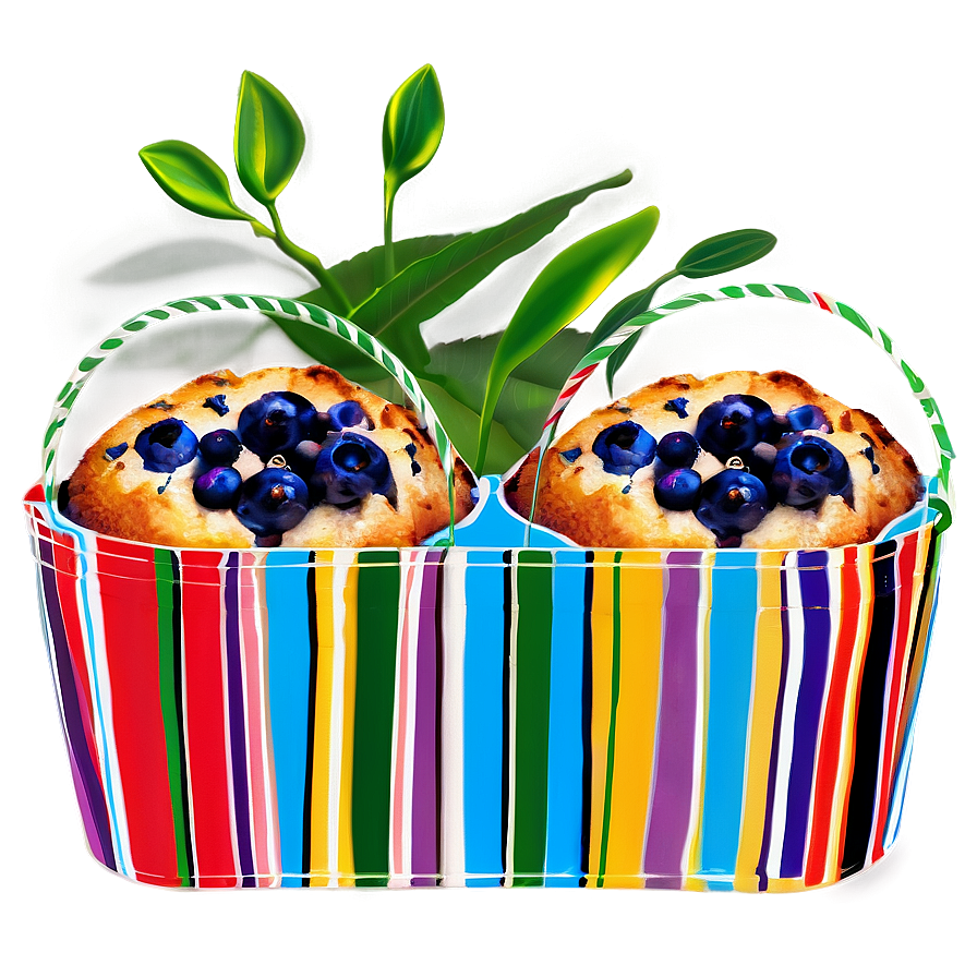 Blueberry Muffins Basket Png 05212024 PNG Image