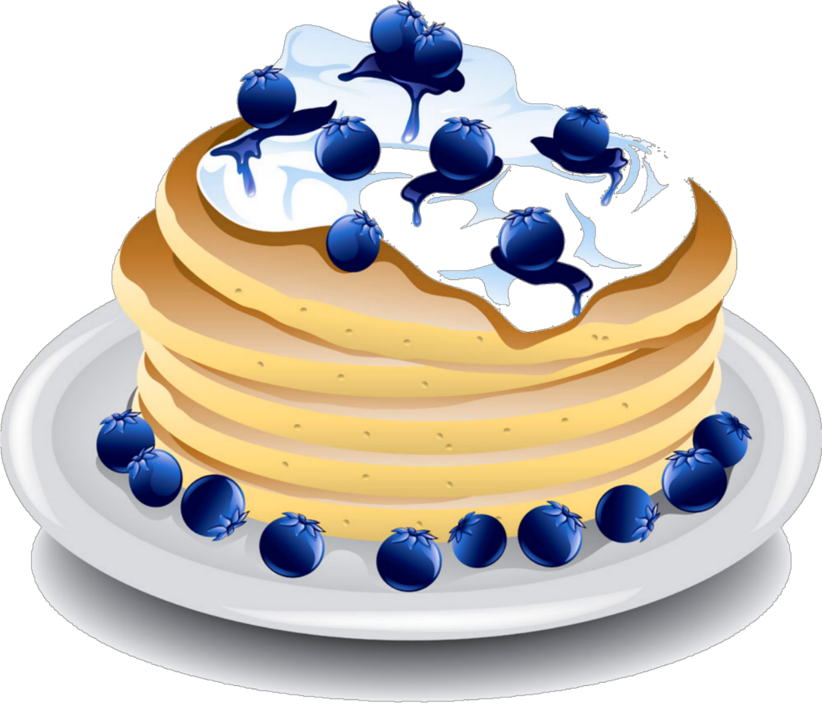 Blueberry Pancakes Illustration PNG Image