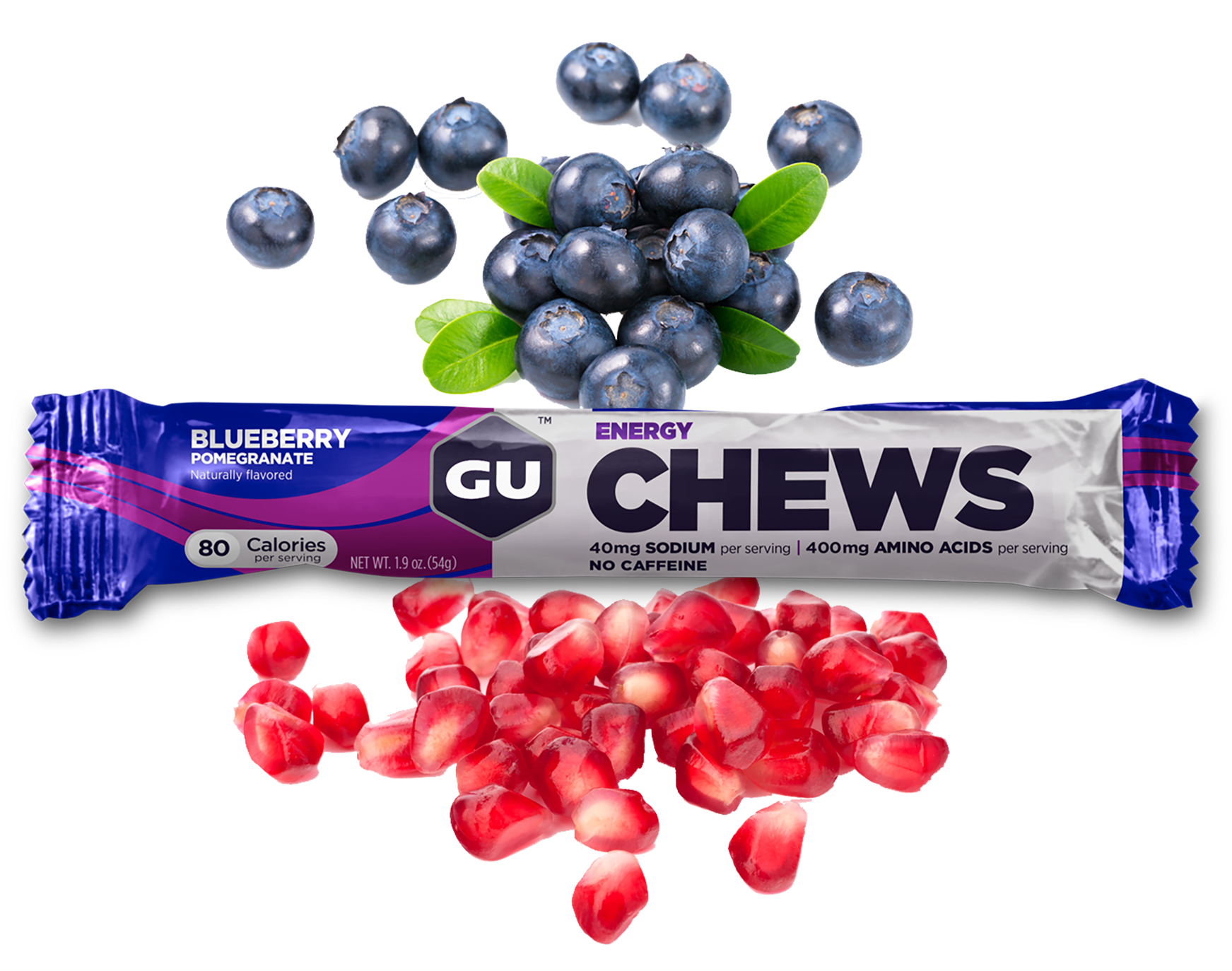 Blueberry Pomegranate Energy Chews Packaging PNG Image