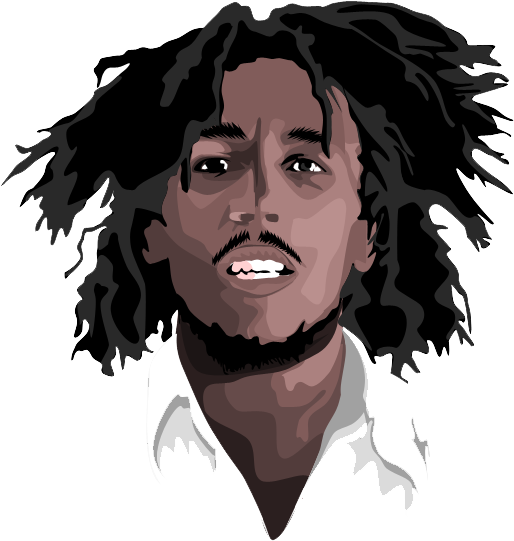 Bob Marley Vector Portrait PNG Image