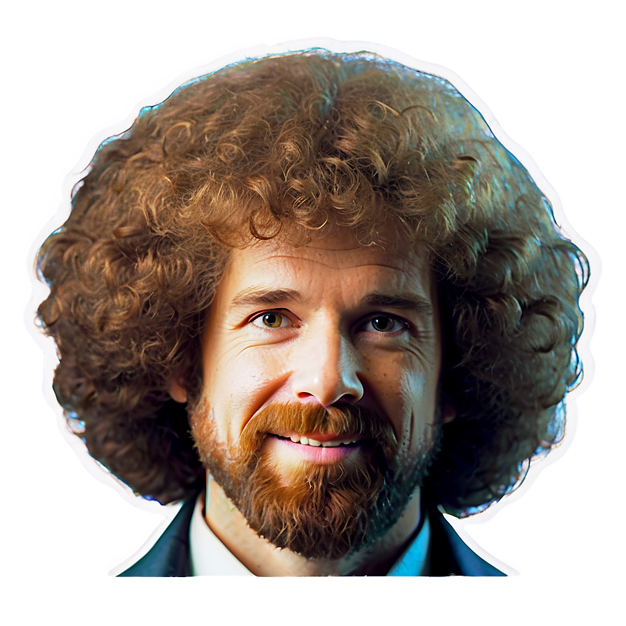 Bob Ross Wig Style Hair Png Lis PNG Image