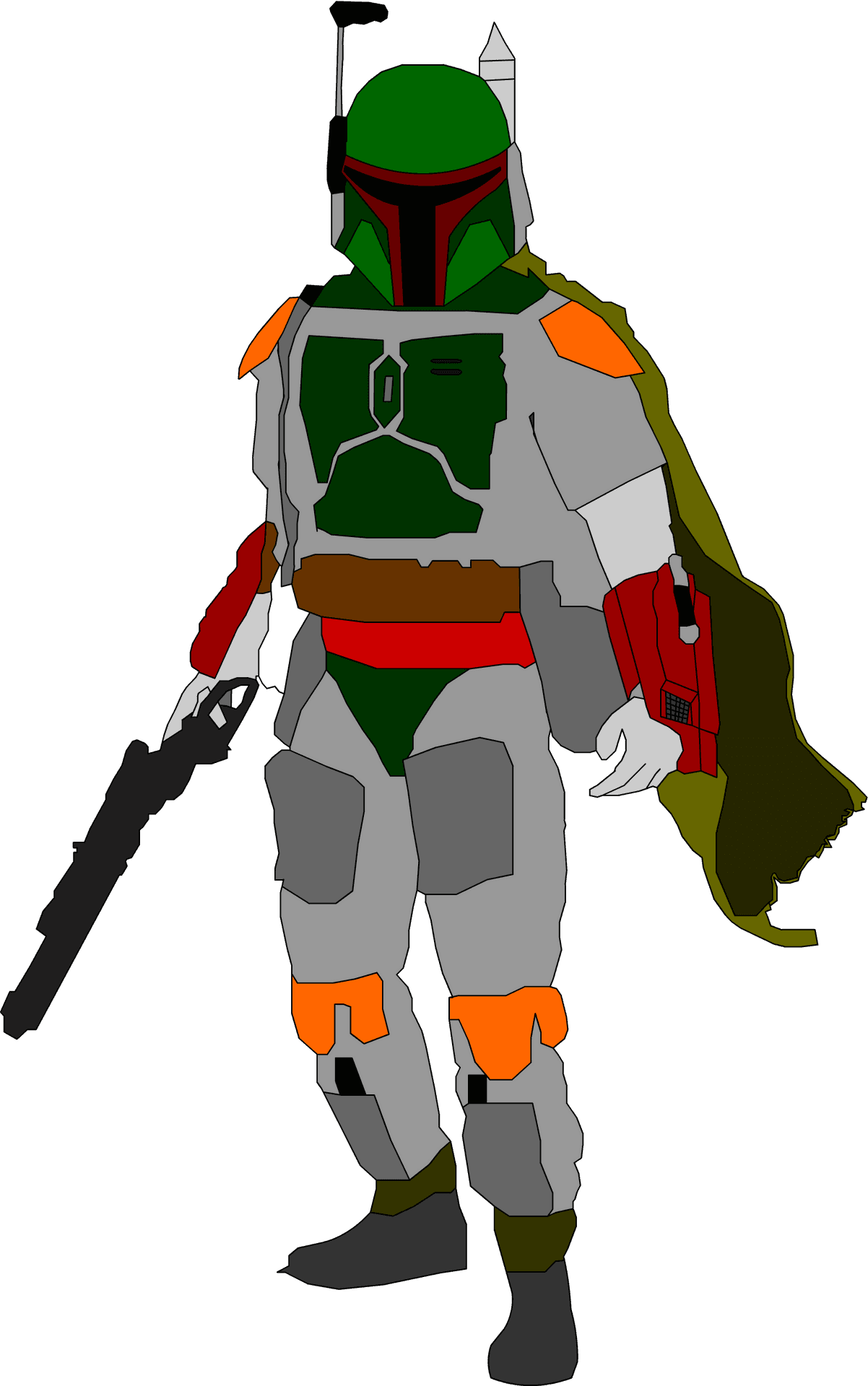 Boba Fett Armor Illustration PNG Image