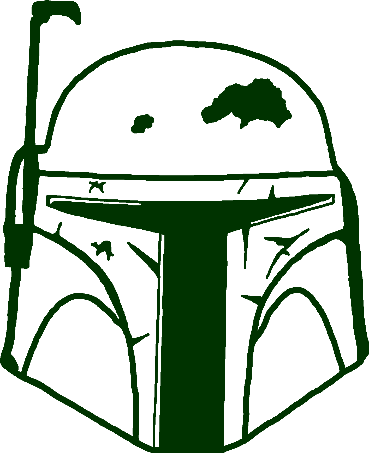 Boba Fett Helmet Outline PNG Image