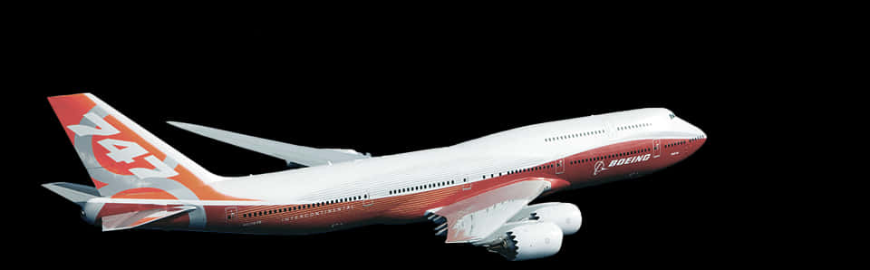 Boeing747 In Flight PNG Image