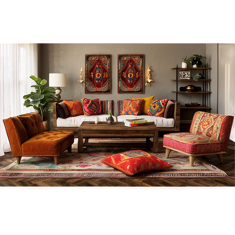 Bohemian Living Room Vibe Png 61 PNG Image