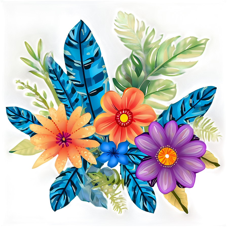 Boho Flowers Composition Png Gta29 PNG Image