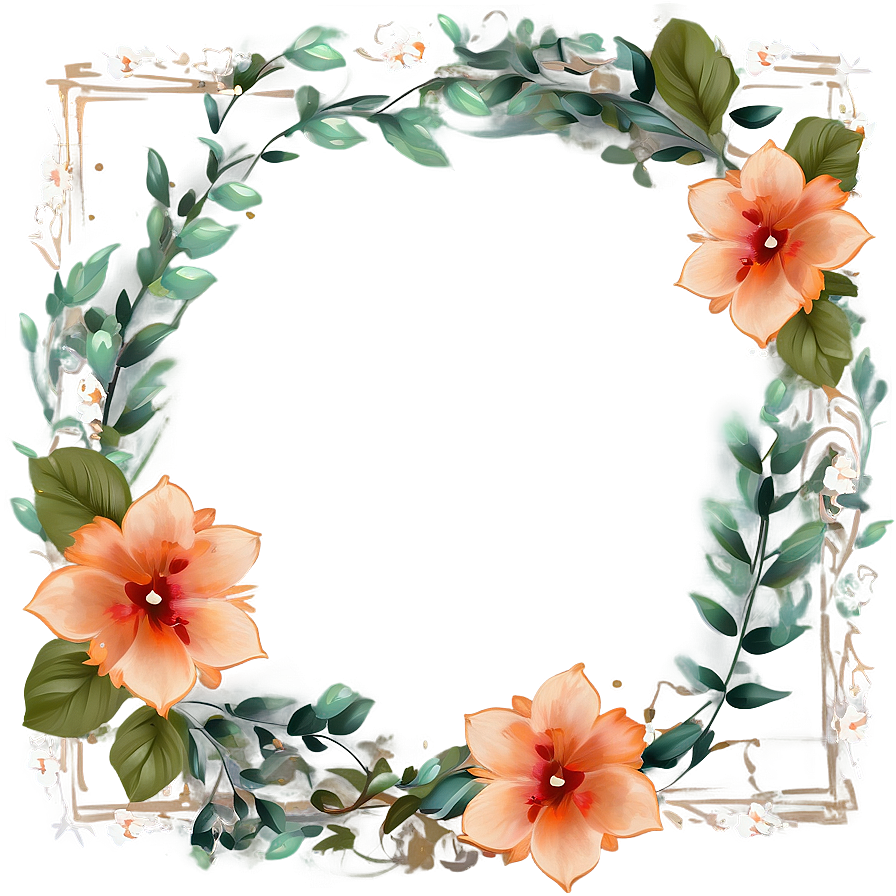 Boho Flowers Frame Png 71 PNG Image