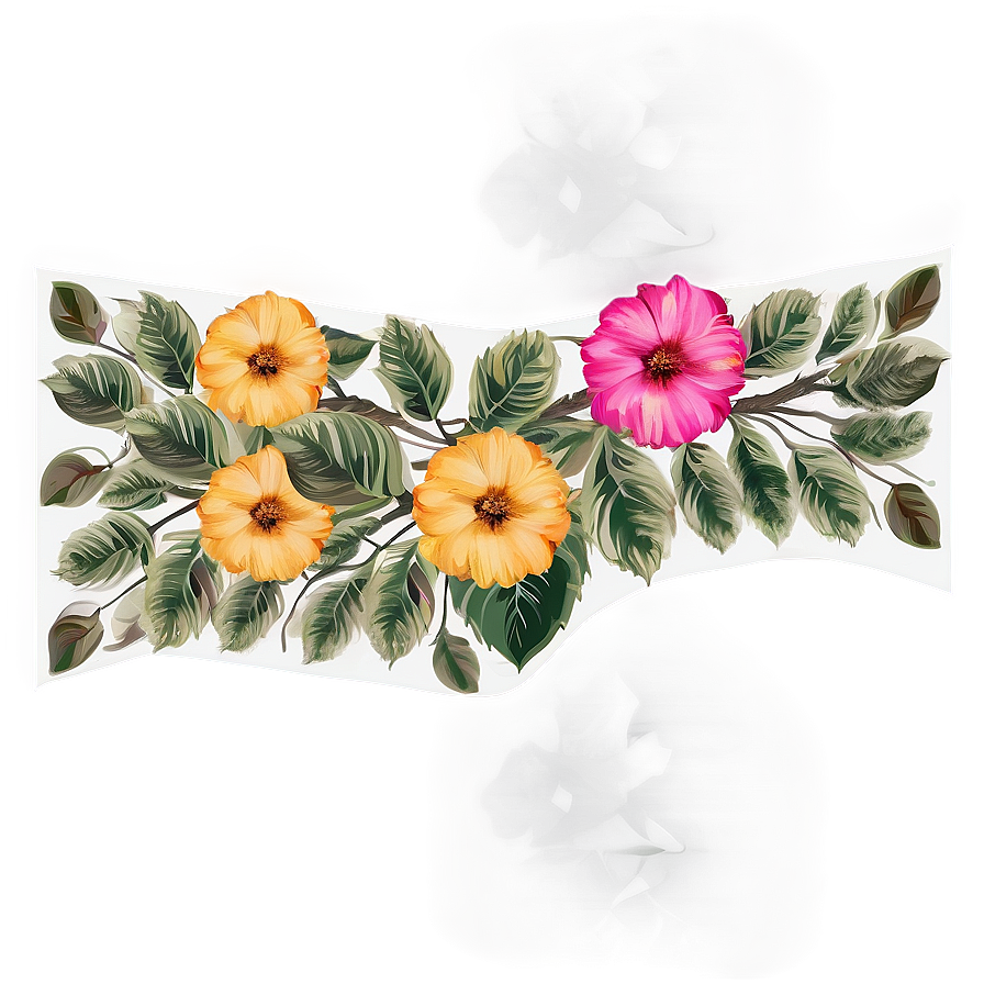 Boho Flowers Frame Png Sbp PNG Image