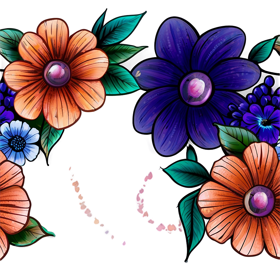 Boho Flowers Tattoo Png 06272024 PNG Image