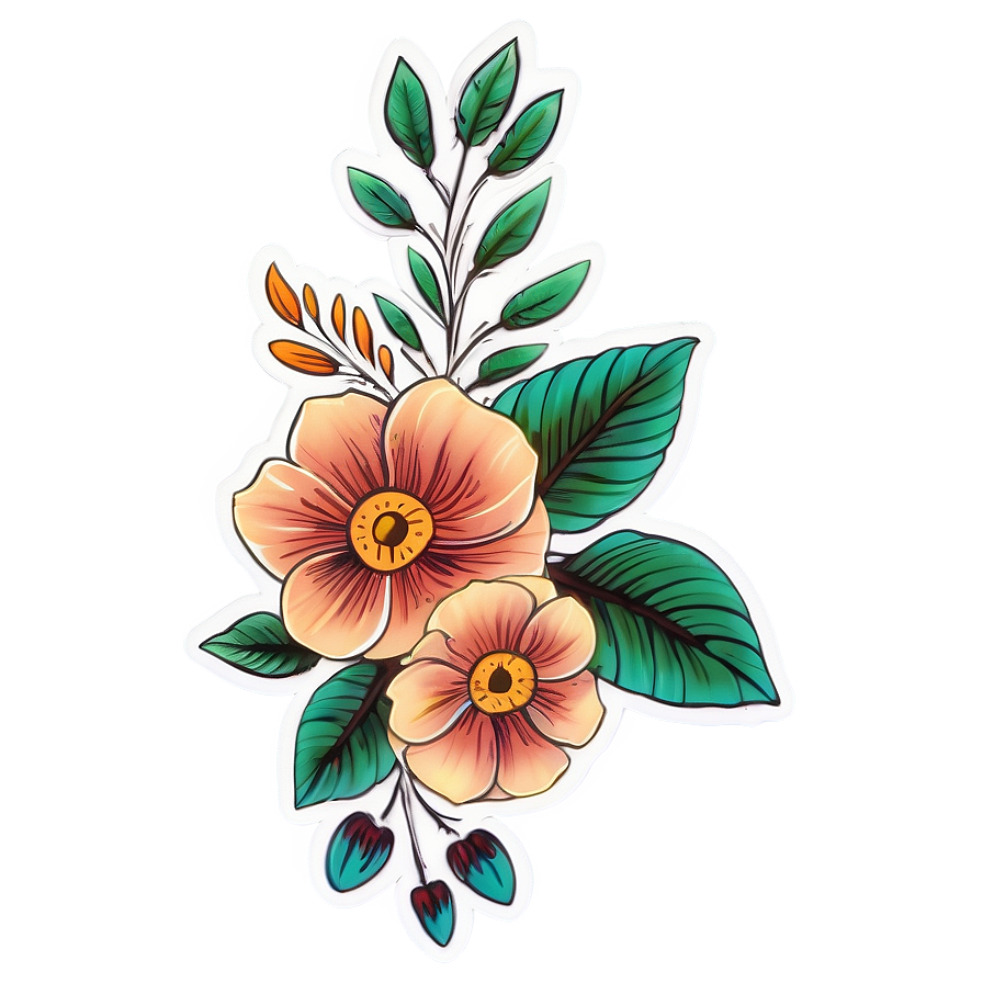 Boho Flowers Tattoo Png Ocr PNG Image