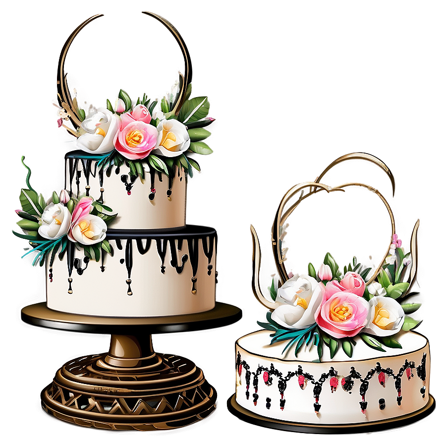 Boho Wedding Cake Png Twa14 PNG Image