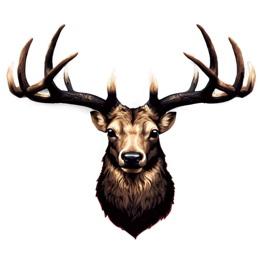 Bold Deer Antler Emblem Png Xro70 PNG Image