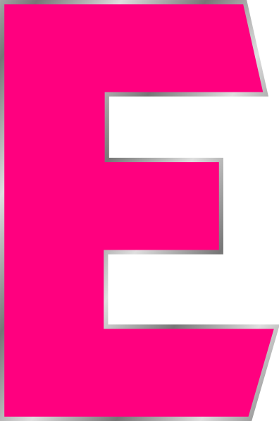 Bold Magenta Letter E Graphic PNG Image