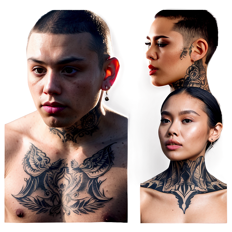 Bold Neck Tattoo Frameworks Png Sso PNG Image