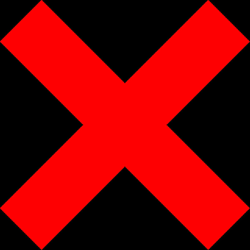 Bold Red X Symbol PNG Image