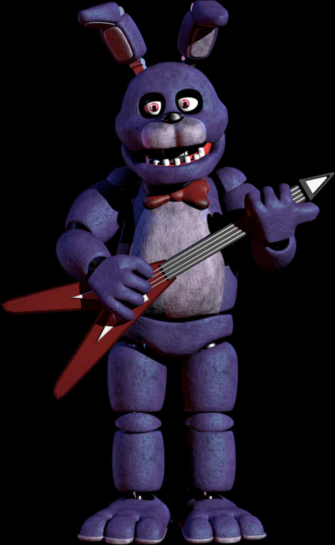 Bonnie_with_ Guitar_ F N A F PNG Image