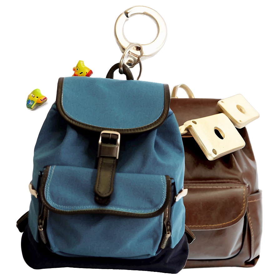 Book Bag With Keychain Accessory Png 9 PNG Image