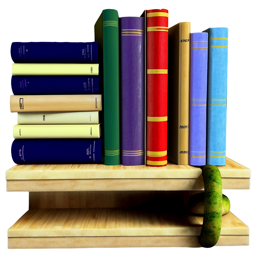 Books On Shelf C PNG Image