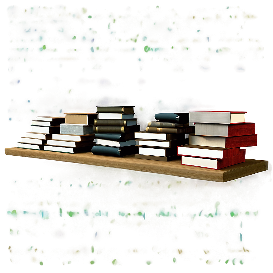 Books On Shelf D PNG Image