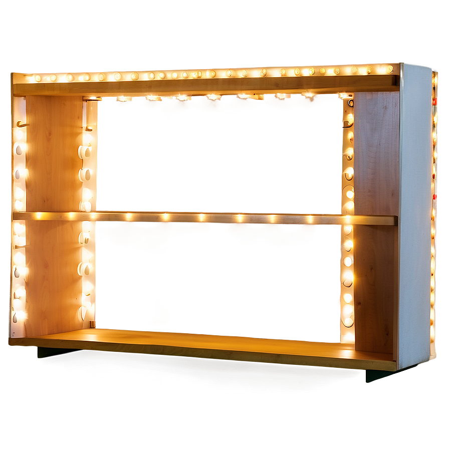 Bookshelf With Lights Png Ioc PNG Image