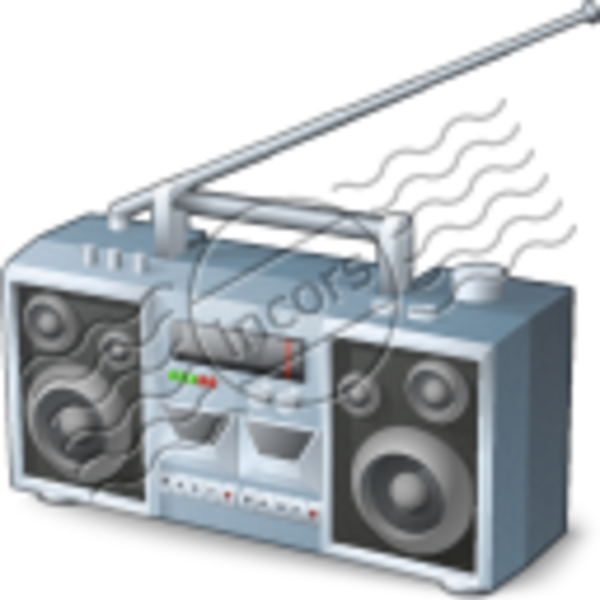 Boombox Sound Waves Illustration PNG Image