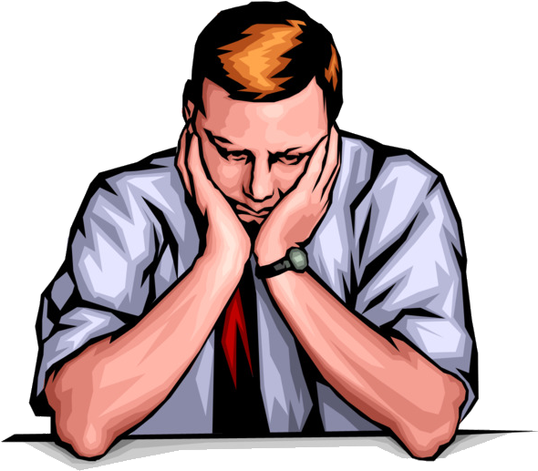 Bored Businessman Cartoon PNG Image