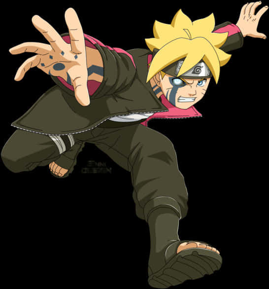 Boruto Uzumaki Ninja Stance PNG Image